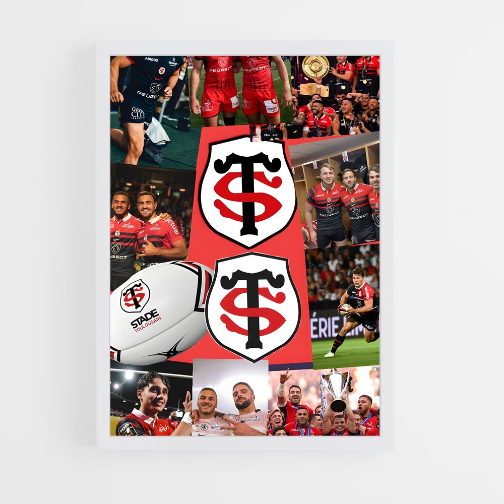 Poster Triomphe Rouge et Noir – affiche Rugby (vue 3)